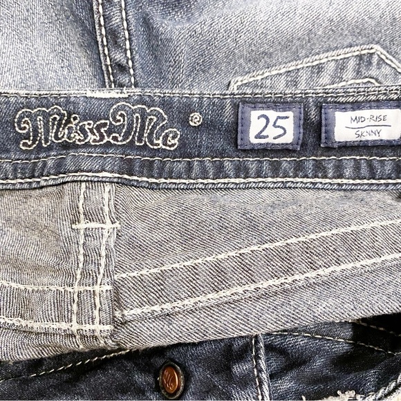 Miss Me | Mid Rise Skinny Jeans Stretch Cotton Blue Size 25 - Picture 6 of 7